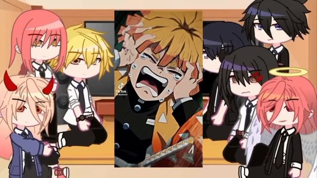 Chainsaw man React to Zenitsu | Demon slayer | Gacha Club смотреть онлайн