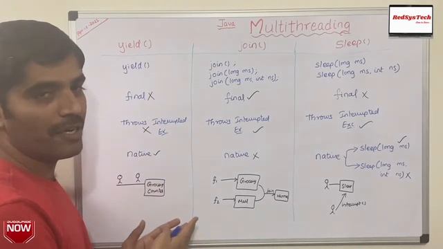 # 137 Comparison of yield(), join() and sleep() in Java | Yield , Join and Sleep | Java | RedSysTec смотреть онлайн