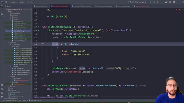 Teste de integração no fluxo de busca do usuário | Meu Primeiro CRUD em GoLang | AULA #39 смотреть онлайн
