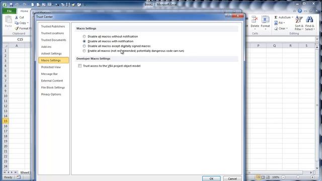 Excel VBA - Macro Settings смотреть онлайн