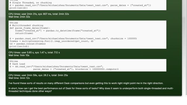 Slow Dask performance on CSV date parsing? смотреть онлайн