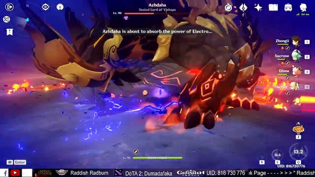 Genshin Impact Azhdaha Battle смотреть онлайн