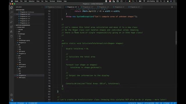 CS264 W07 L14 01 Single Responsibility Principle (SRP) in C# смотреть онлайн