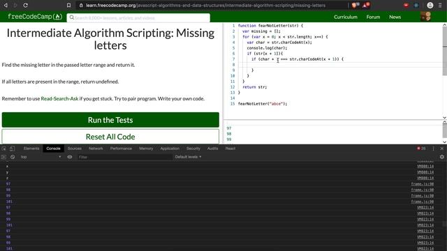 Lets Play Free Code Camp Intermediate Algorithm Scripting: Missing letters смотреть онлайн