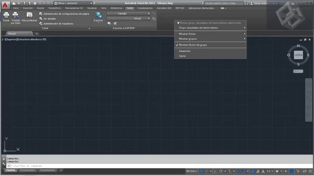 Barras de herramientas ( Fichas y Grupos )en AutoCAD 2015 смотреть онлайн