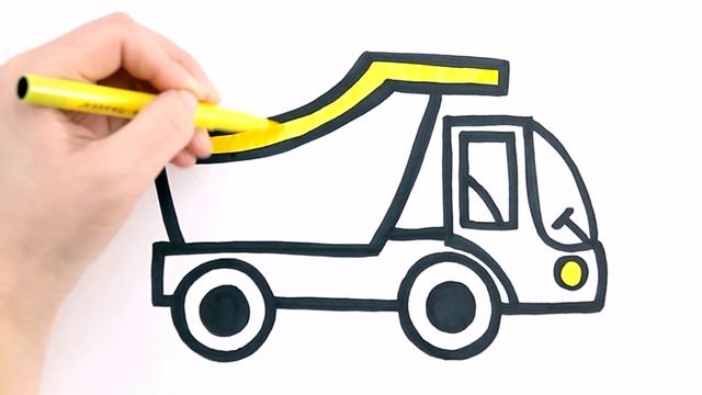 Как нарисовать грузовую МАШИНУ / Мультик раскраска для детей / Раскрась Ка смотреть онлайн