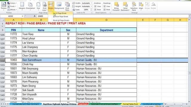 Insert Page Break in Excel 2010 смотреть онлайн