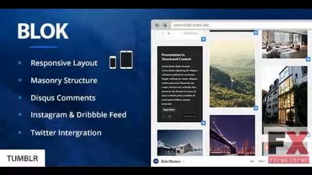 Preview Blok - Responsive Masonry Tumblr Theme TForest смотреть онлайн