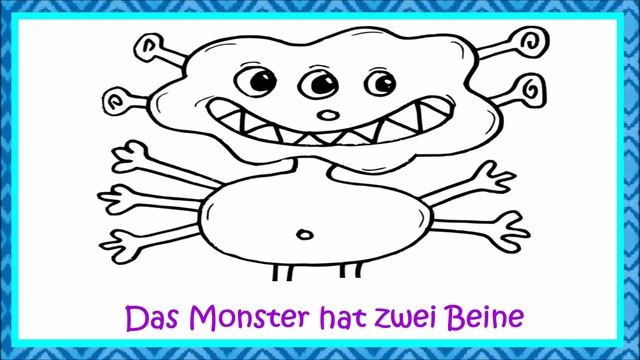 Deutsch Lernen: Wir Malen Ein Monster -  Körperteile, Zahlen Und Farben Lernen