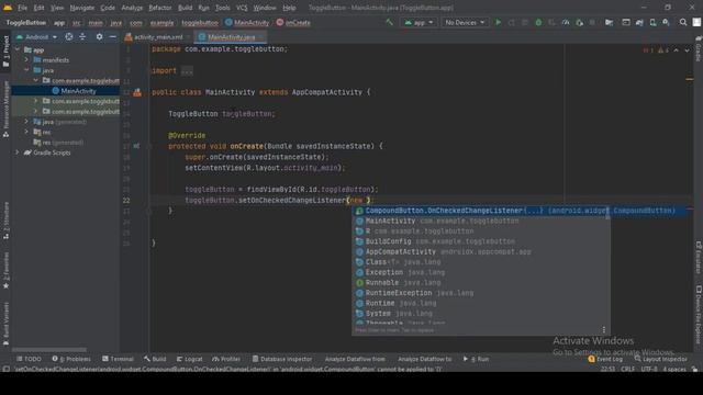 ANDROID - TOGGLE BUTTON TUTORIAL IN JAVA смотреть онлайн