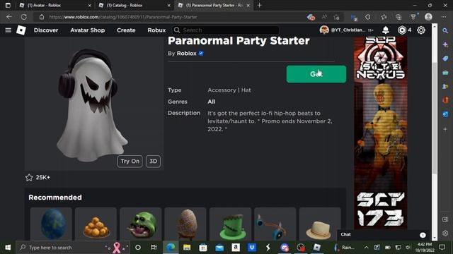 How To Get Paranormal Party Starter + Two Special Effects For Free on Roblox (Free Hat Accessory) смотреть онлайн