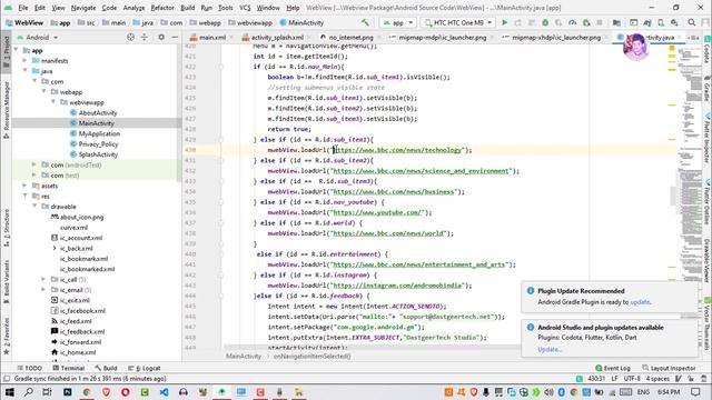 How to Convert Website into Android App | Creating Project and Setup WebView смотреть онлайн