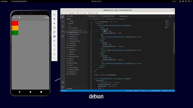 Get start react native with Henry P6 - AlignItems Property смотреть онлайн