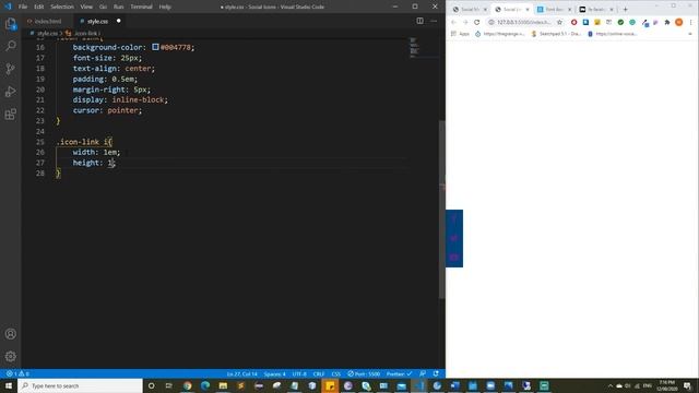 How to Create Fixed Social Media Icons | HTML & CSS for Beginners смотреть онлайн
