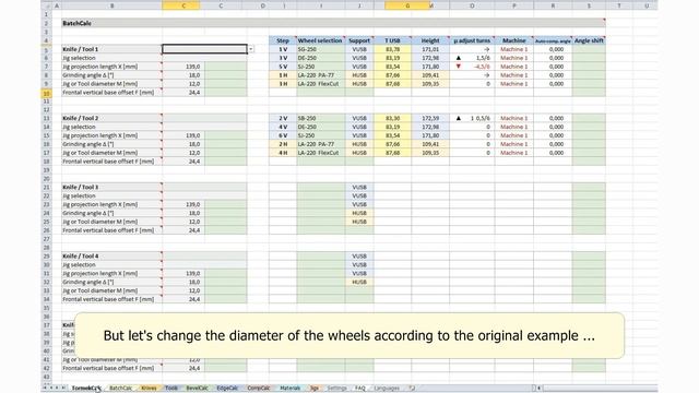 Problems with sharpening on wheels with different diameters, CompCalc + BatchCalc смотреть онлайн