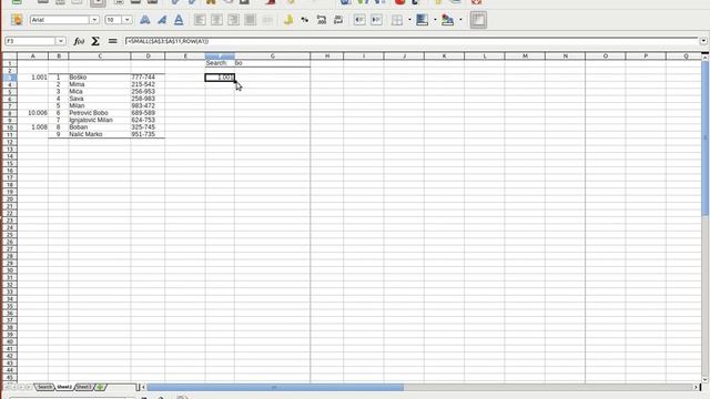 Excel uvod 19 (Libre Office Calc) Multiple SEARCH смотреть онлайн