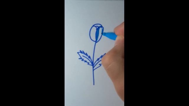 как нарисовать синюю розу #shorts# смотреть онлайн