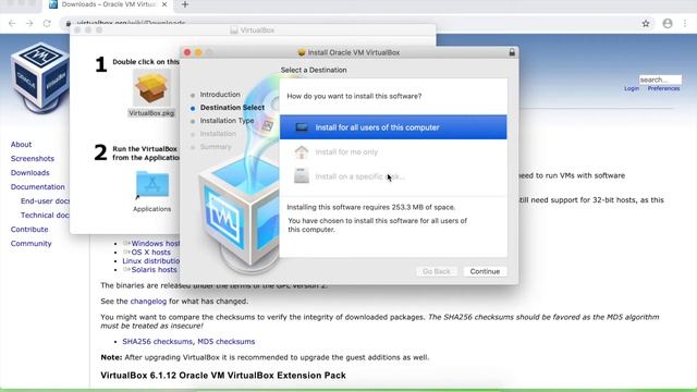 Oracle VM Virtual Box installation on MAC смотреть онлайн