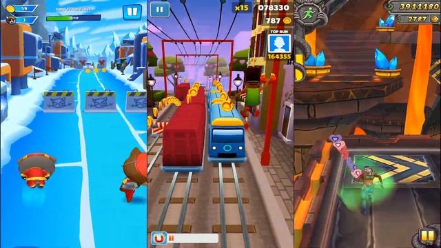 Talking Tom Hero Dash Vs Subway Surfers Paris Vs Temple Run 2 Volcano Island - Endless Run Game Pla
