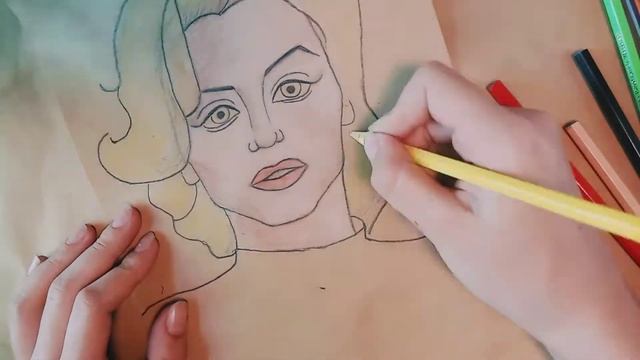 Рисование портрета Мерилин Монро. Часть 2 смотреть онлайн