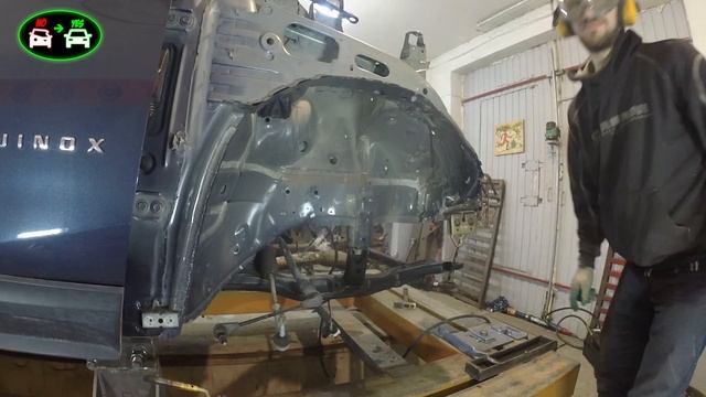 Chevrolet Equinox USA . Замена лонжерона . Вытяжка день первый . ???