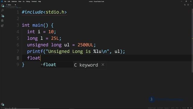 05 Literal Suffixes in C Programming language смотреть онлайн