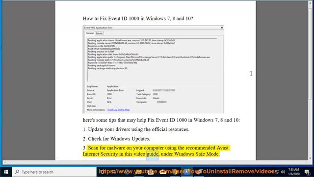 Fix Event ID 1000 issue in Windows 10/8/7 смотреть онлайн