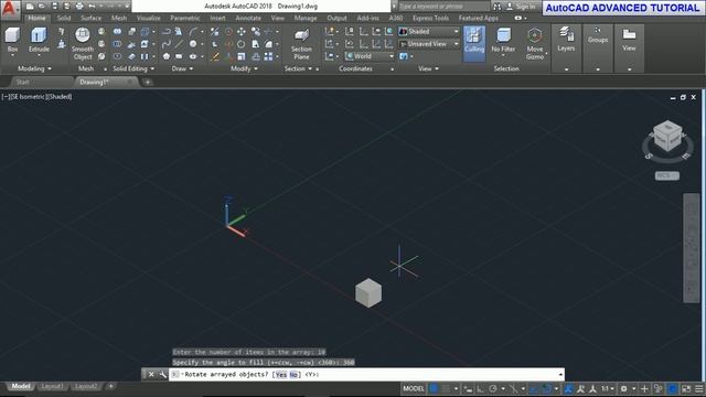 AutoCAD 2018 Tutorial for Beginners #83 HOW TO USE 3D ARRAY COMMAND IN AUTOCAD 2018 смотреть онлайн