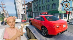 Дети и Машина. Диана пробует ездить на разных машинах в игре BeamNG Drive. Манкиту
