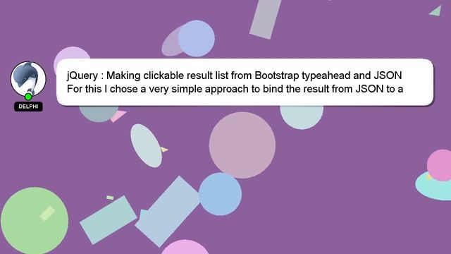 jQuery : Making clickable result list from Bootstrap typeahead and JSON смотреть онлайн