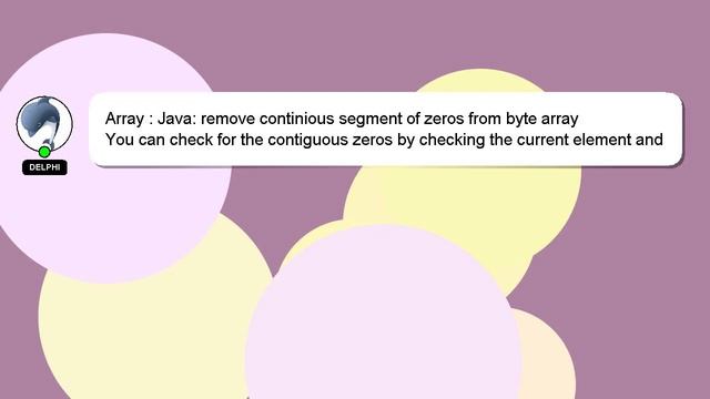 Array : Java: remove continious segment of zeros from byte array смотреть онлайн