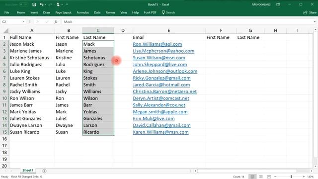 Excel Flash Fill Tutorial смотреть онлайн