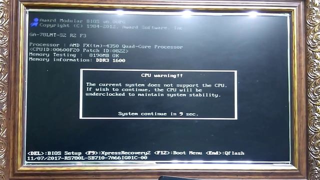 Процессор AMD FX 4350 на несовместимой плате Gigabyte GA 78LMT-S2 смотреть онлайн