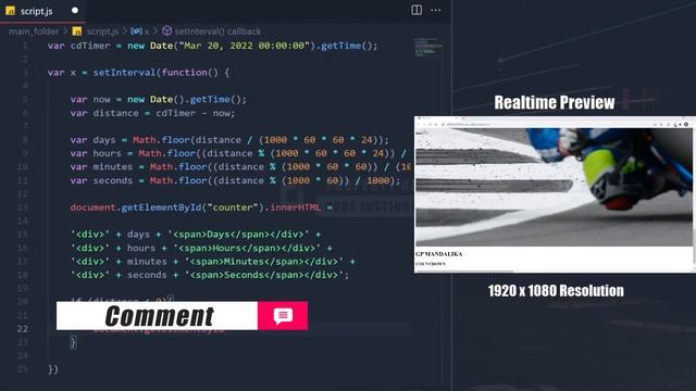 Web Countdown Timer using Javascript Tutorial смотреть онлайн
