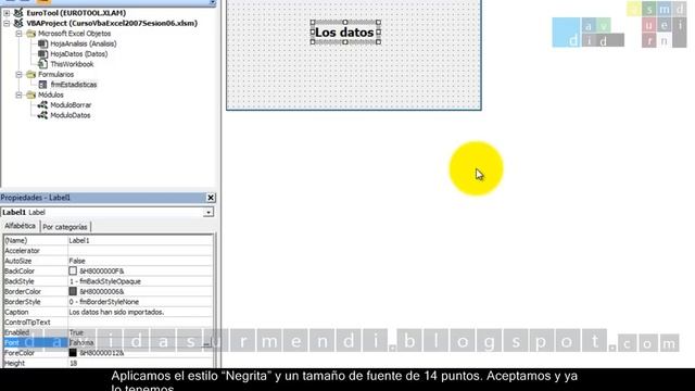 Curso Práctico Programación VBA Excel 2007: Crear Formularios, UserForms. Sesión 06. Video 1 de 2. смотреть онлайн