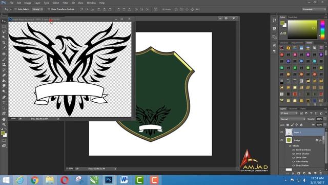 Create Quiklcy School Badge in Adobe Photoshop cc tutorial by Amjad Graphics Designer смотреть онлайн