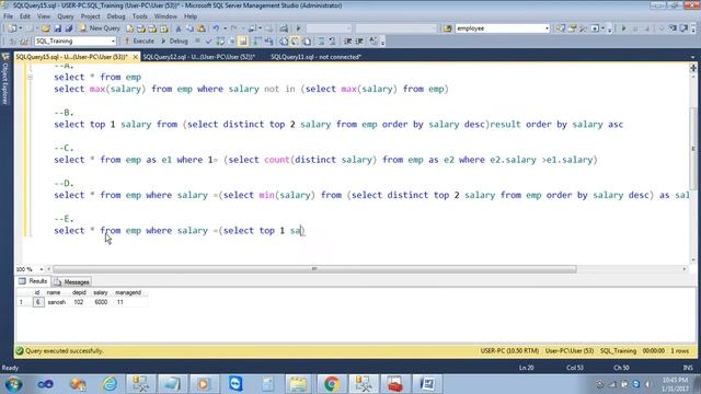 SQL Interview question 2 find second highest salary or second lowest salary смотреть онлайн