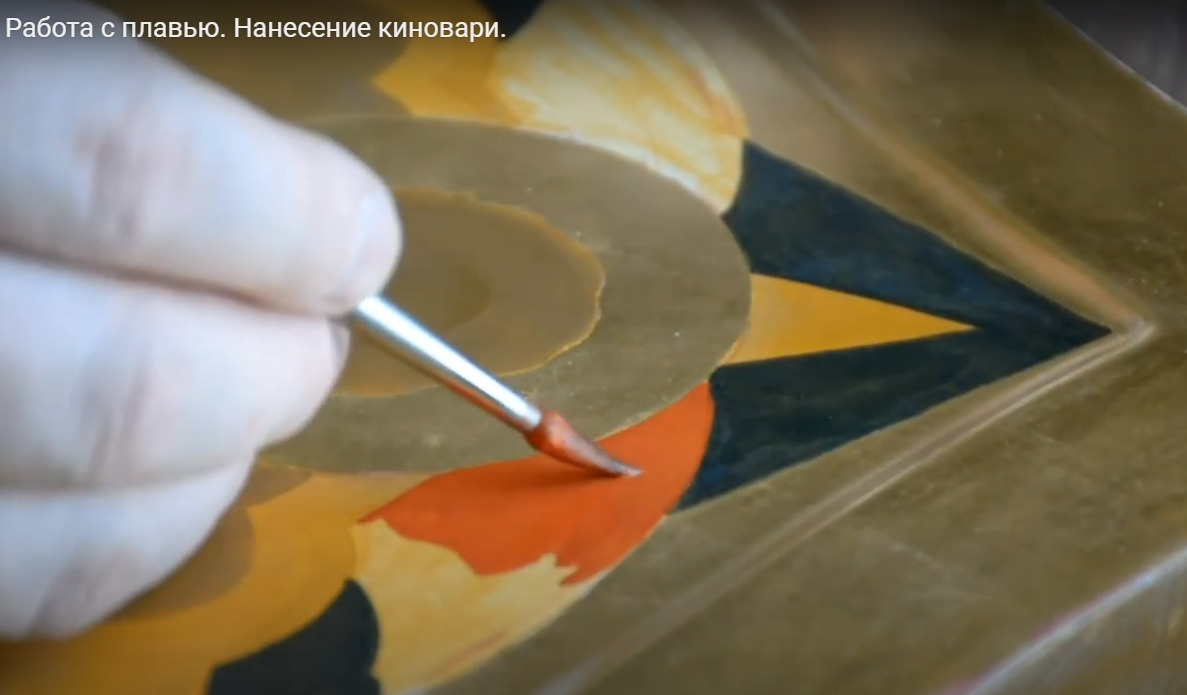 Работа с плавью. Нанесение киновари. смотреть онлайн