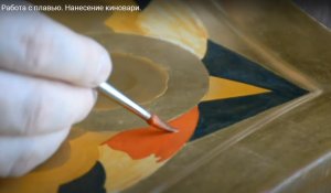 Работа с плавью. Нанесение киновари.