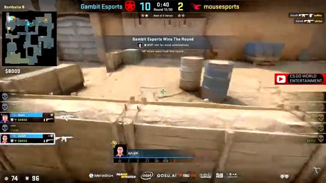 Gambit vs Mousesports Highlights ESL One New York 2018 CSGO Dust2 BO3 Map 2 Group A Winners Matc смотреть онлайн