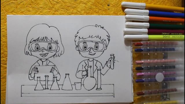 how to draw a science lab easy step by step смотреть онлайн