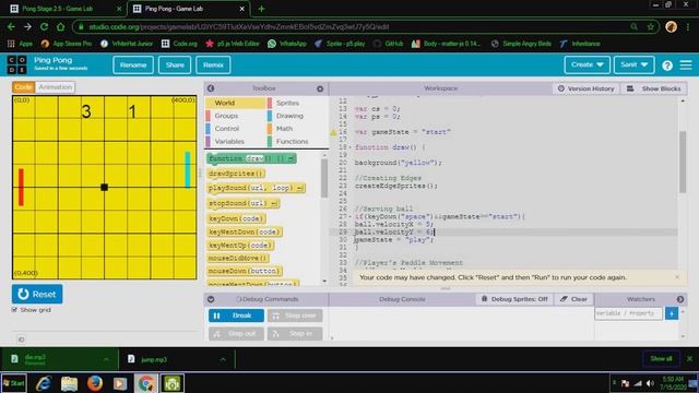 How to make Ping Pong game in code.org(Part II) смотреть онлайн