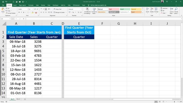 Calculate Quarter in Excel смотреть онлайн