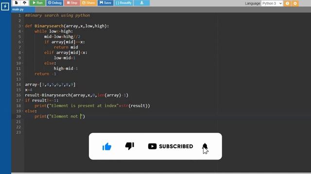 Python Program for Binary Search || Tamil смотреть онлайн