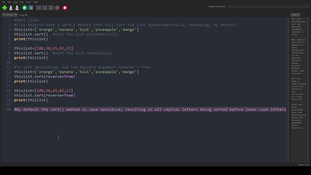 Python Basics 24 # Sort Lists смотреть онлайн