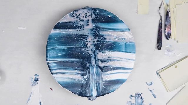 (695) Amazing Acrylic Tree Swipe on Wood Circle | Fluid Art Tutorial смотреть онлайн