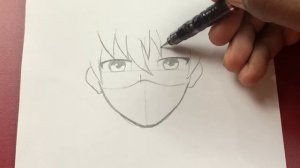 Easy anime drawing | how to draw anime boy wearing a mask