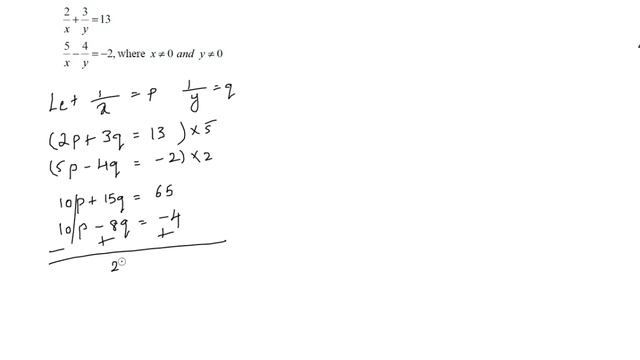 2/x+3/y=13 ; 5/x-4/y=-2 Solve the given equations by reducing them to pair of linear equations смотреть онлайн