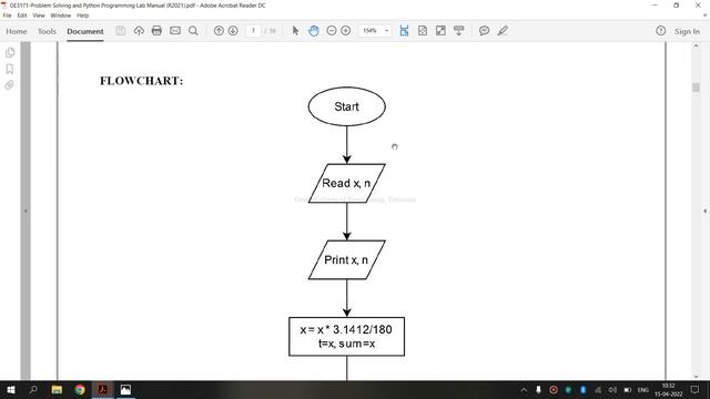 GRACE COE-CSE-GE3171-Problem Solving and Python Programming Lab-Ex1c- flowchart for the Sine Series смотреть онлайн