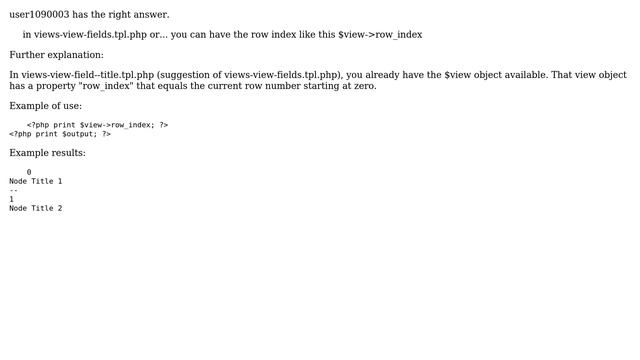 Drupal: How do I get $view-＞the actual row number? (4 Solutions!!) смотреть онлайн